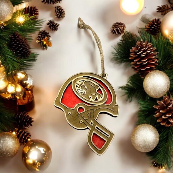 San Francisco 49ers Christmas Ornament | Laser Engraved Wood - Picture 3 of 3